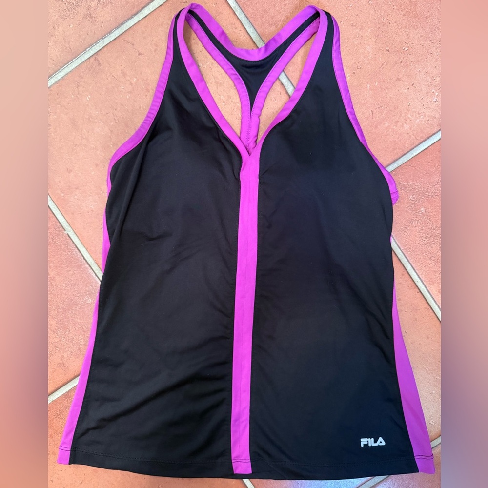 EUC FILA Racerback Sport Tank Top With Built-In Bra Size L